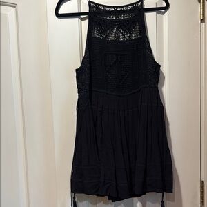 Free People Black Pleated Backless Dress